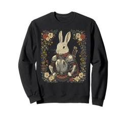 Cottagecore Hasenkrieger Rosen Blumen Natur Fantasie Sweatshirt von Cottage core cool Bunny Rabbit Game Rose co.