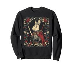 Cottagecore Hasenkrieger Rosen Blumen Natur Fantasie Sweatshirt von Cottage core cool Bunny Rabbit Game Rose co.