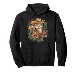 Western Cowgirl Katze Cowboyhut Country Cottagecore Aesthetic Pullover Hoodie von Cottagecore Aesthetic Designs