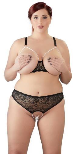 Pearl BH-Set mit offenen Cups"3XL" von Cottelli Collection Curves