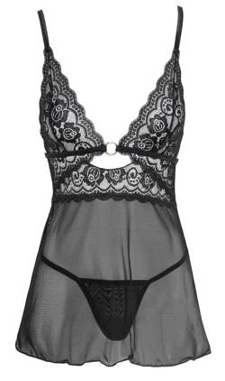 Babydoll plus String aus Powernet und Spitze von Cottelli LINGERIE