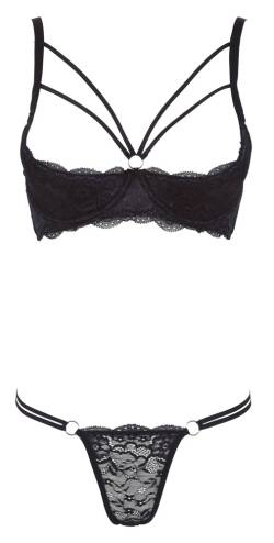 Hebe plus String aus schwarzer Spitze von Cottelli LINGERIE