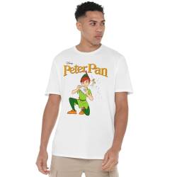 Cotton Soul Disney Peter Pan Panpipes Herren T-Shirt, Weiß, MED von Cotton Soul