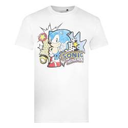 Cotton Soul Sonic The Hedgehog Herren-T-Shirt, Weiß, White, L von Cotton Soul