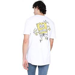 Cotton Soul Spongebob Shock Unisex T-Shirt, Weiß, weiß, M von Cotton Soul