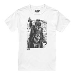 Cotton Soul Star Wars Darth Vader Force Mono Herren T-Shirt, Weiß, weiß, XL von Cotton Soul