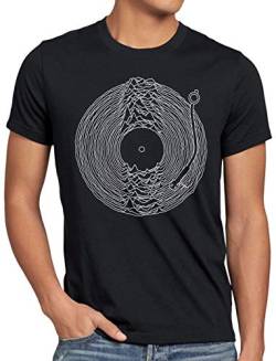 CottonCloud DJ Line Art Herren T-Shirt Schallplatte Turntable retro, Größe:XXL von CottonCloud