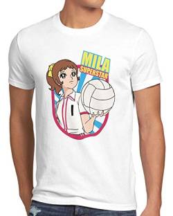 CottonCloud Mila Superstar Herren T-Shirt Volleyball Team japan, Größe:XL, Farbe:Weiß von CottonCloud