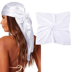 Coubeau 35" Großes Quadratisches Satin-Kopftuch - Seide Haar Schal Quadratische Haar Bandanas Großer Schal Schlafkopfwickel für Damen von Coubeau