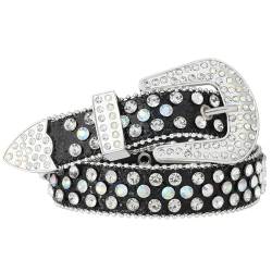 Coubeau Strass Mädchen Gürtel - Glitzergürtel Strass Gürtel für Jeans Y2k Bling Nieten-Ledergürtel bb Belt Glitzer Gürtel für Western Cowgirl für Kinder von Coubeau