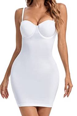 Coucoland Damen Bauchweg Shapewear – Body Shaper für Damen unter dem Kleid Voller Slip für Damen, Weiß, XL von Coucoland