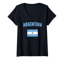 Damen Argentinien-Flagge T-Shirt mit V-Ausschnitt von Country Flags