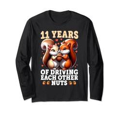 11. Hochzeitstag - 11 Jahre Ehe lustiges Paar Langarmshirt von Couple Wedding Anniversary Funny Tees