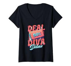 Damen Couponing Coupon Gutscheine Deal Diva Deluxe T-Shirt mit V-Ausschnitt von Couponing Coupon Gutscheine Couponer Couponers