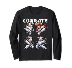 Lustiger Highland Cow Cowrate Karate Schwarzer Gürtel Jungen Mädchen Kinder Langarmshirt von Cow Karate byAxisone