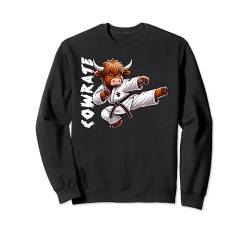 Lustiger Hochlandkuh Karate schwarzer Gürtel Cowrate Jungen Mädchen Kinder Sweatshirt von Cow Karate byAxisone