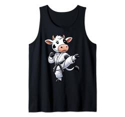 Lustiger Kuh-Karate-Sportler schwarzer Gürtel für Jungen Mädchen Kinder Tank Top von Cow Karate byAxisone