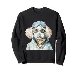 Pudel Hund Sonnenbrille Winter Saison Weihnachten Sweatshirt von Cozy Winter Season Gifts for Women & Men