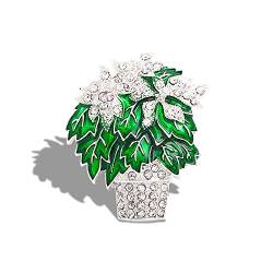 Damen Brosche Mode Kreative Blumenkorb Brosche Diamant Pin Anzug Mantel Strickjacke Zubehör Corsage (A) (BB) von CrEev