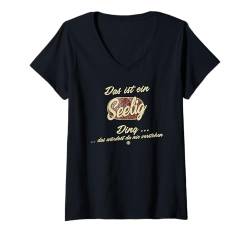 Damen Das ist ein Seelig Ding - Lustiges Familie Seelig T-Shirt mit V-Ausschnitt von Crazy Shirt Factory