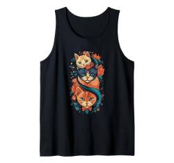 Cat Haed Realistische Aquarellfarbe Niedliche Katze Farbe Bunte Katze Tank Top von CrazyCat Kitten Meow Lovers Cat Silhouette Apparel