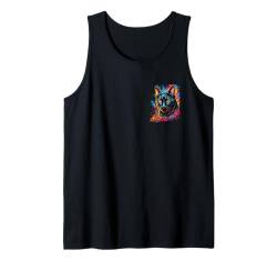 Cats in the Pocket Aquarell Cute Cat Paint Colorful Cat Tank Top von CrazyCat Kitten Meow Lovers Cat Silhouette Apparel