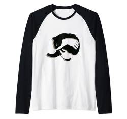 Realistische Aquarell-Katzenfarbe, buntes Katzen-Shirt Raglan von CrazyCat Kitten Meow Lovers Cat Silhouette Apparel