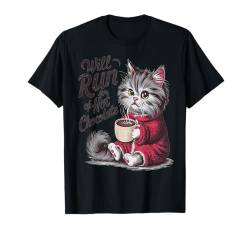 Realistische Aquarell-Katzenfarbe, buntes Katzen-Shirt T-Shirt von CrazyCat Kitten Meow Lovers Cat Silhouette Apparel