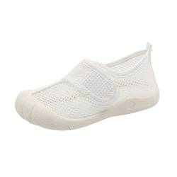 CreoQIJI M 31 Höhlte Atmungsaktive Mesh Schuhe Baotou Anti Kick Sandalen Mädchen Einfarbig Strand Schuhe Antirutsch Kinderschuhe (White, 19 Infant) von CreoQIJI