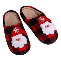 CreoQIJI Weihnachtspantoffeln, Urlaubspantoffeln, Hausschuhe, Hausschuhe für Damen, Flauschige Hausschuhe für drinnen und draußen Damenschuhe 43 Sneaker (Red, 44) von CreoQIJI