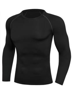 Crewhpo Kompressionsshirt Herren Langarm Sportshirt Funktionsshirt Atmungsaktiv Compression Shirt Schnell Trocknend Fitness Trainingsshirt für Männer Rundhalsausschnitt Classics M-3XL von Crewhpo