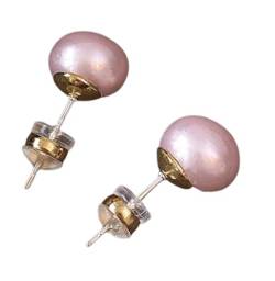 Künstliche rosa Perlen Ohrstecker Kugel Ohrringe für Frauen in einem Schmuck-Geschenkbeutel, Metall von CrownOfRibbons