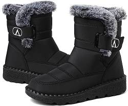 Csgkag Damen Winterstiefel Schneestiefel Herren Warme Gefüttert Anti-Rutsch Warm Leicht Winterschuhe Outdoor Boots Stiefeletten,Schwarz 1,EU38 von Csgkag