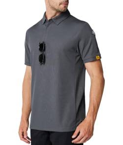 Csqtongan Herren Kurzarm Poloshirts Atmungsaktiv Golf Poloshirt Herren Sport Polo Shirt T-Shirt für Outdoor-Aktivitäten, Grau 3XL von Csqtongan