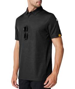 Csqtongan Herren Kurzarm Poloshirts Atmungsaktiv Golf Poloshirt Herren Sport Polo Shirt T-Shirt für Outdoor-Aktivitäten, Schwarz S von Csqtongan