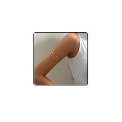 Cubahop Upper Arm Cuff Hollow Multi-Layer Crossing Arm Armband Einstellbare Öffnung Arm Band Hip Hop Armbänder Körperkette für Frauen von Cubahop