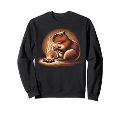 Capybara Chillin' Vintage Damen Cute Brazil Sweatshirt von Cuddly Capybara - Cute Zoo Animal Apparel