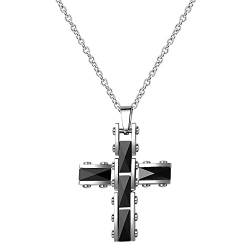 Cupimatch Halskette Herren Edelstahl Kreuz Anhänger, Keltischer Knoten Kreuz Schlüsselkreuz Anhänger Damen Halskette Halsband Männer Halsschmuck Geschenke für Männer Frauen von Cupimatch