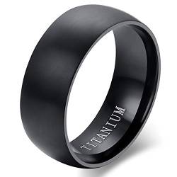 Cupimatch Titan Ring Herren Bandring Finger Ringe Glatt, Ehering Verlobungsring Freundschaftsring Schwarz, Größe 54 von Cupimatch