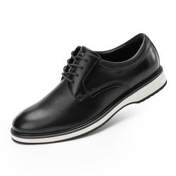 Cusolemore Herren Anzugschuhe Schnürhalbschuhe Männer Businessschuhe Turnschuhe Freizeitschuhe, runde Zehe, Gummi-Außensohle, leichtes weiches Snug Fit Design Black 42 von Cusolemore