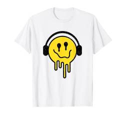 Melting Smile Lustiges lächelndes, geschmolzenes, tropfendes, glückliches Gesicht T-Shirt von Cute 80s Smile Happy Tee