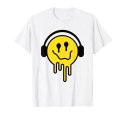 Melting Smile Lustiges lächelndes, geschmolzenes, tropfendes, glückliches Gesicht T-Shirt von Cute 80s Smile Happy Tee