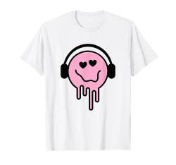 Melting Smile Lustiges lächelndes, geschmolzenes, tropfendes, glückliches Gesicht T-Shirt von Cute 80s Smile Happy Tee