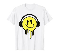 Melting Smile Lustiges lächelndes, geschmolzenes, tropfendes, glückliches Gesicht T-Shirt von Cute 80s Smile Happy Tee