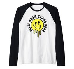 Melting Yellow Smile Face Shirt Melted Dripping Happy Face Raglan von Cute 80s Smile Happy Tee