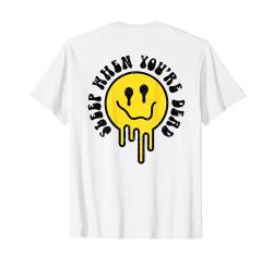 Melting Yellow Smile Face Shirt Melted Dripping Happy Face T-Shirt von Cute 80s Smile Happy Tee