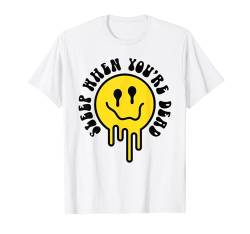 Melting Yellow Smile Face Shirt Melted Dripping Happy Face T-Shirt von Cute 80s Smile Happy Tee