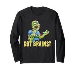 Hast du Gehirne? Hungriger Zombie Lustige Halloween-Cartoon-Zom Langarmshirt von Cute Adorable Halloween Zombies Outfits & Decor