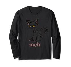 Lustige Meh Cat Grumpy And Sarkastic Cat Lover Langarmshirt von Cute And Funny Cat Zajoo