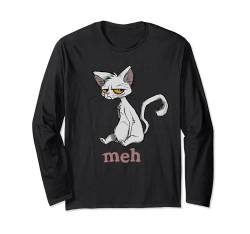 Lustige Meh Cat Grumpy And Sarkastic Cat Lover Langarmshirt von Cute And Funny Cat Zajoo